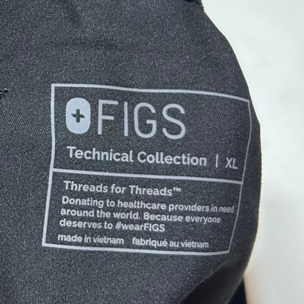 FIGS Livingston Scrub Pants Mens XL Black Technical Collection Drawstring - Picture 6 of 6